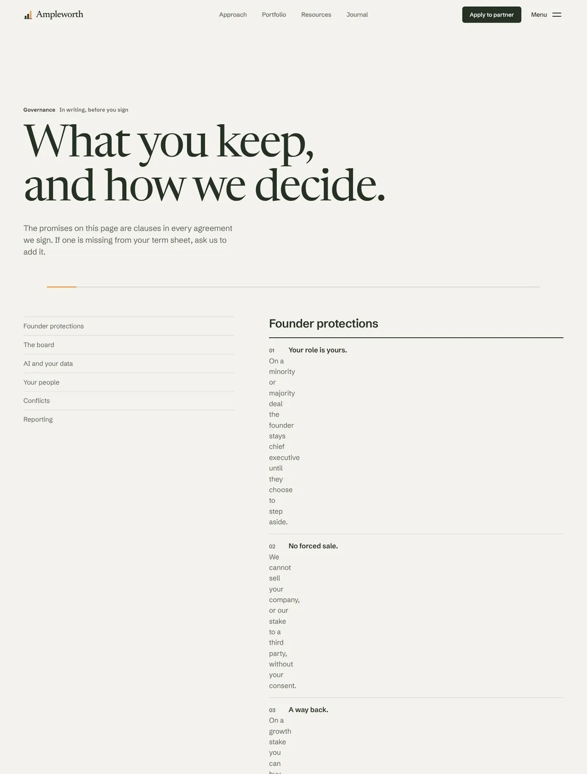 Ampleworth, Governance page