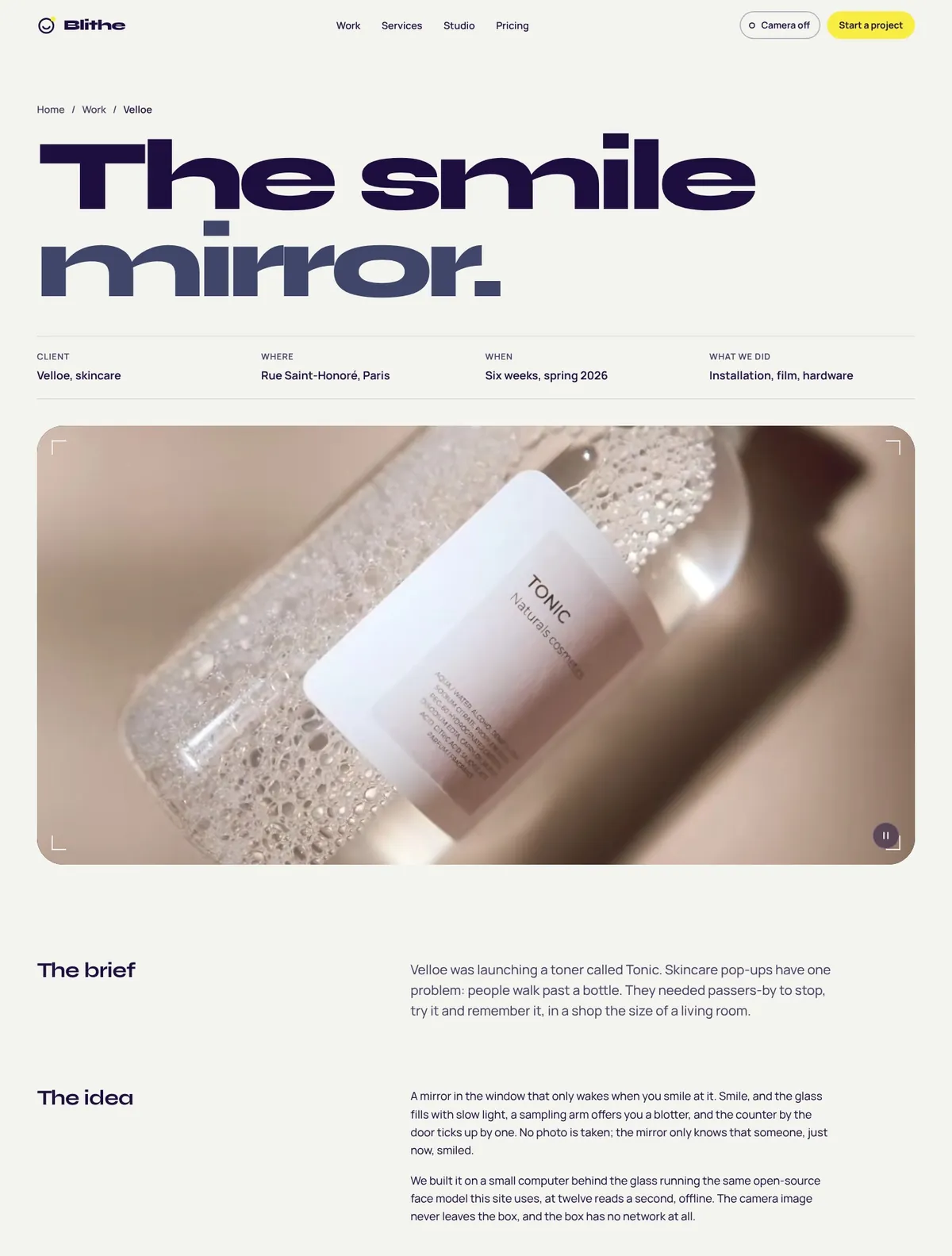 Blithe, Case study page