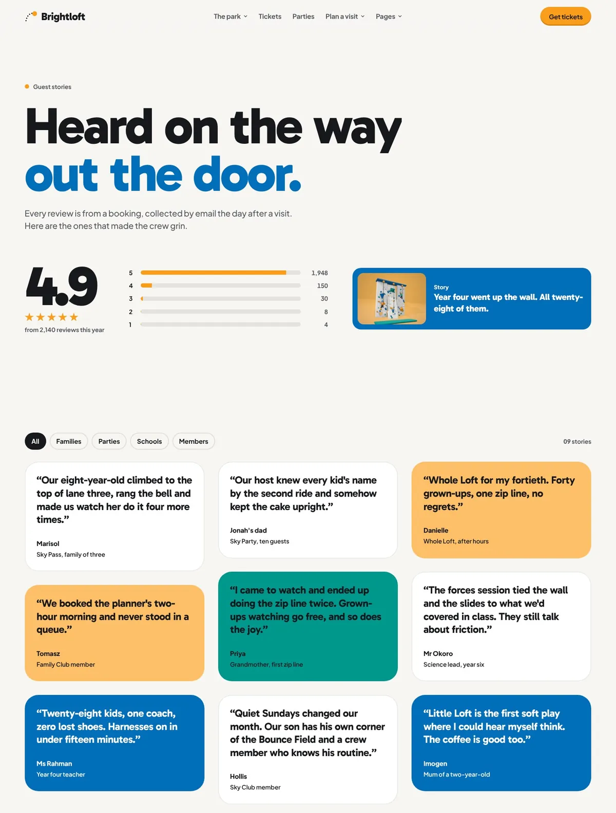 Brightloft, Guest stories page