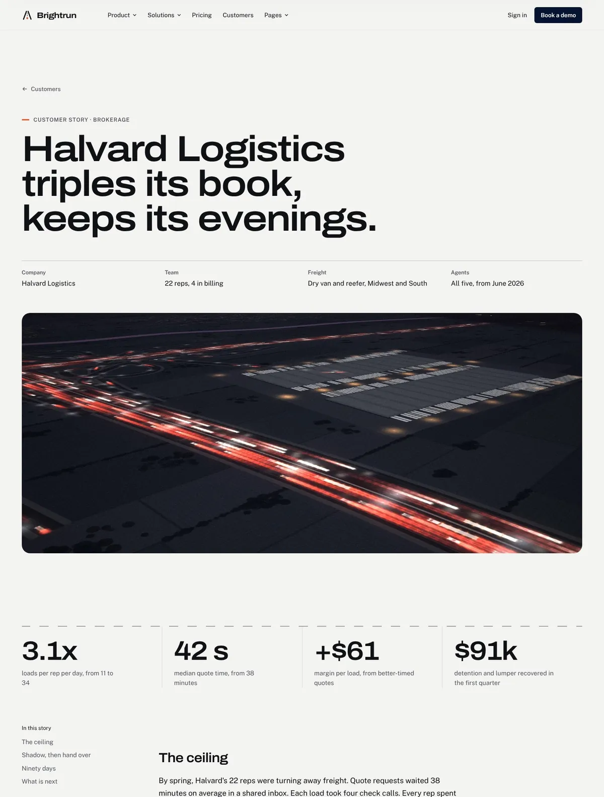 Brightrun, Customer story page