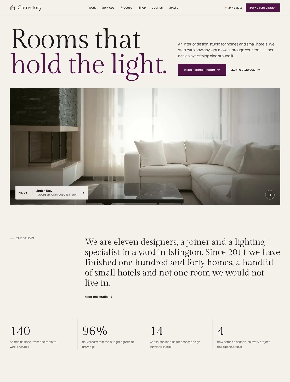 Clerestory, Home V1 page