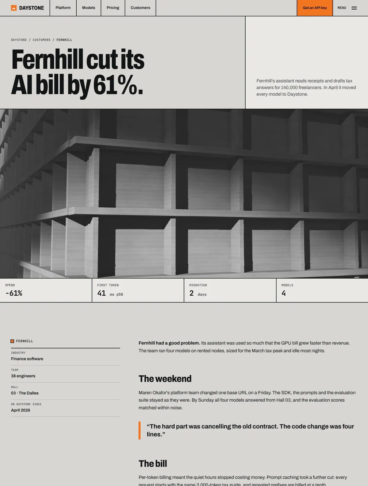 Daystone, Customer story page