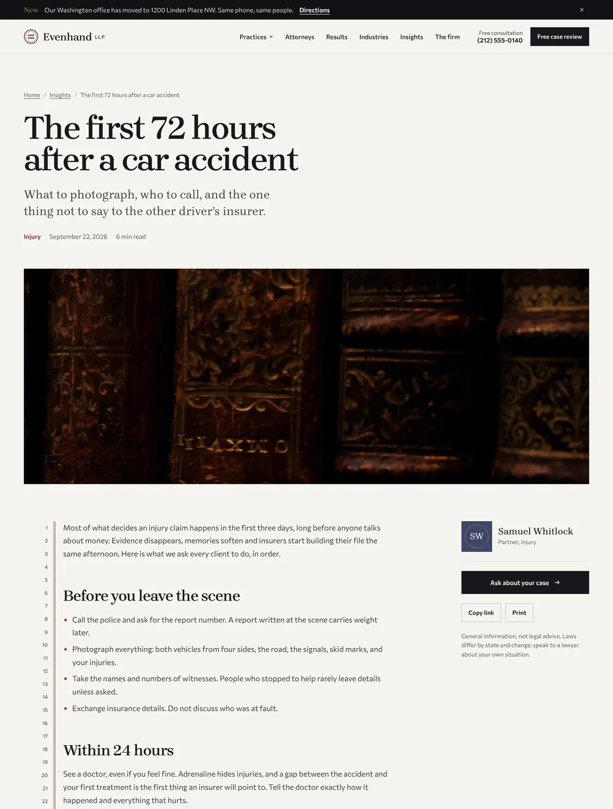Evenhand, Article page