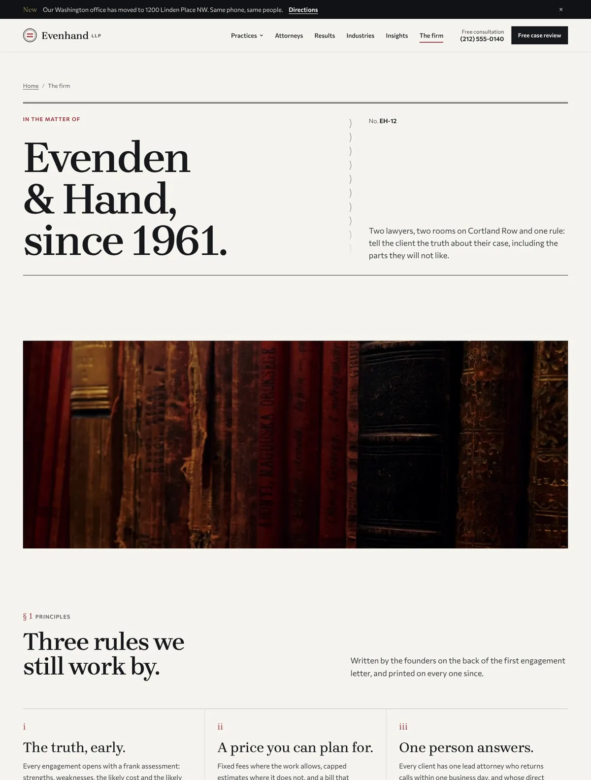 Evenhand, The firm page