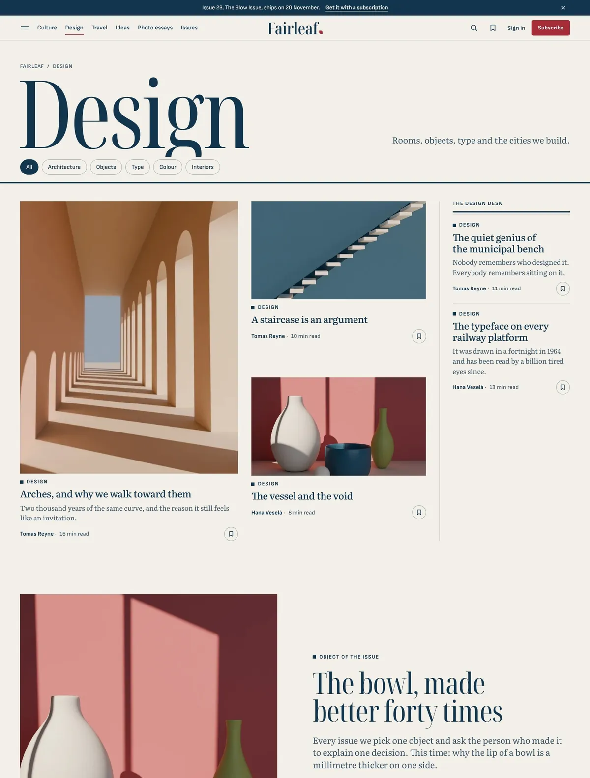 Fairleaf, Design page