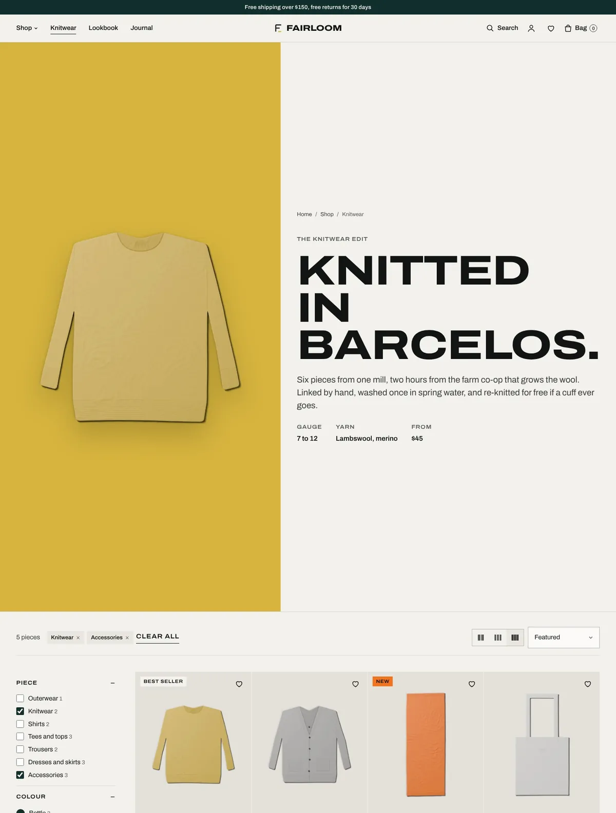 Fairloom, Collection: Knitwear page
