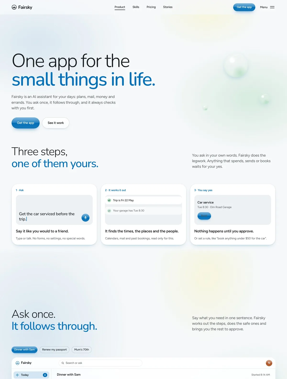 Fairsky, Product page