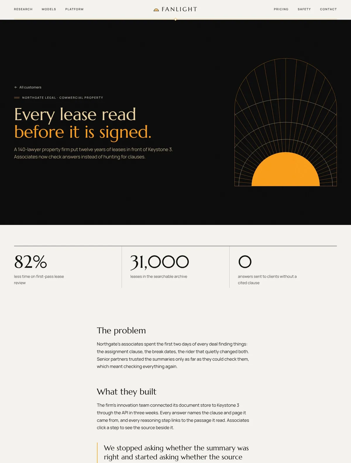 Fanlight, Customer story page