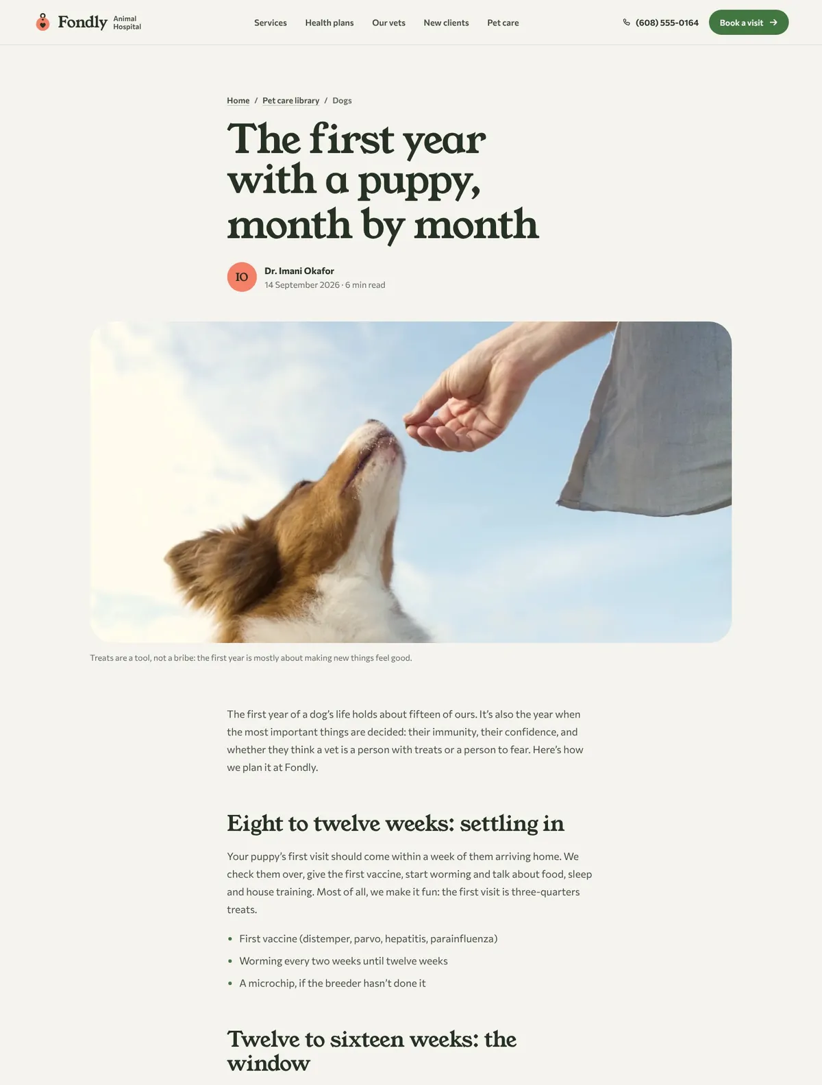 Fondly, Article page