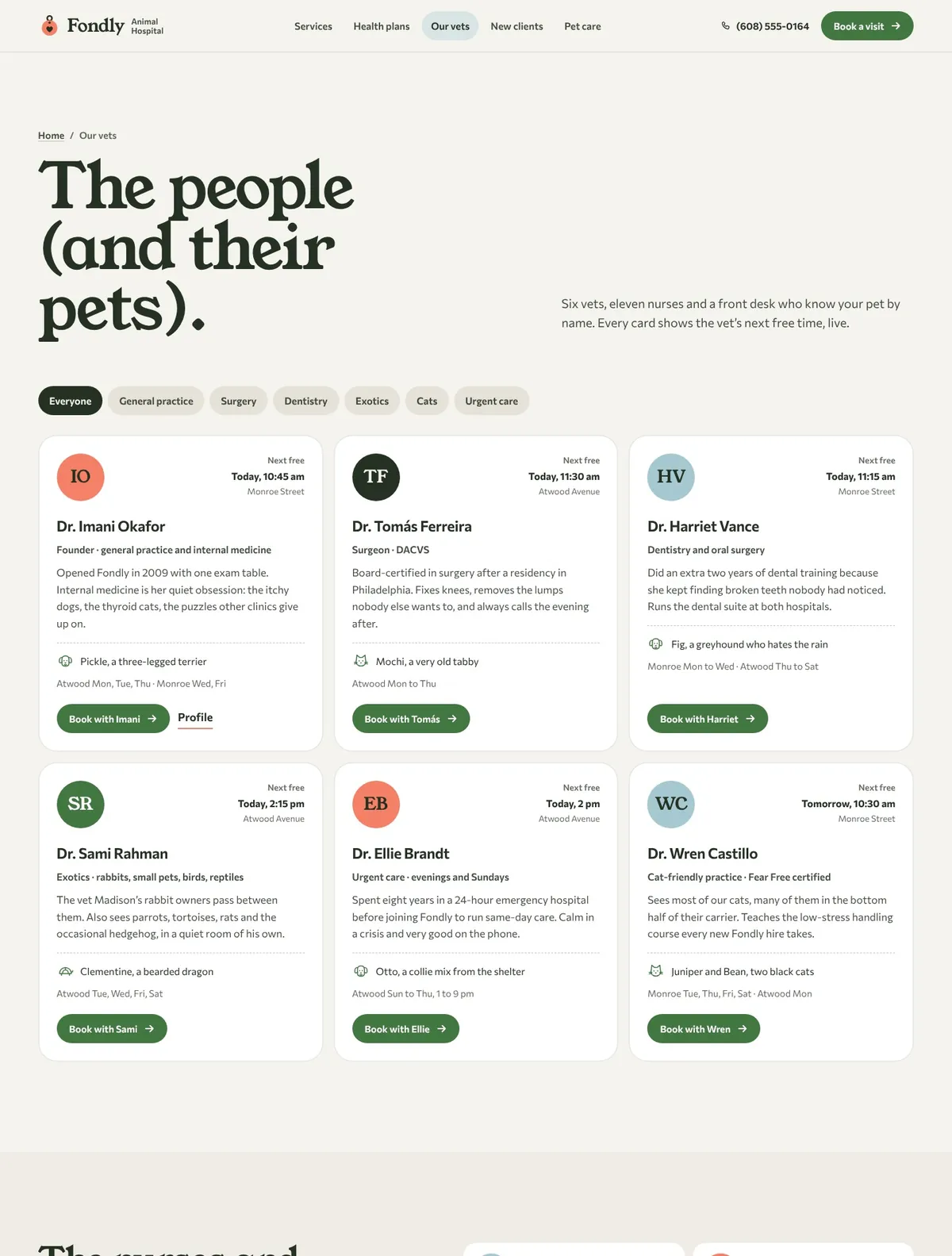Fondly, Our vets page
