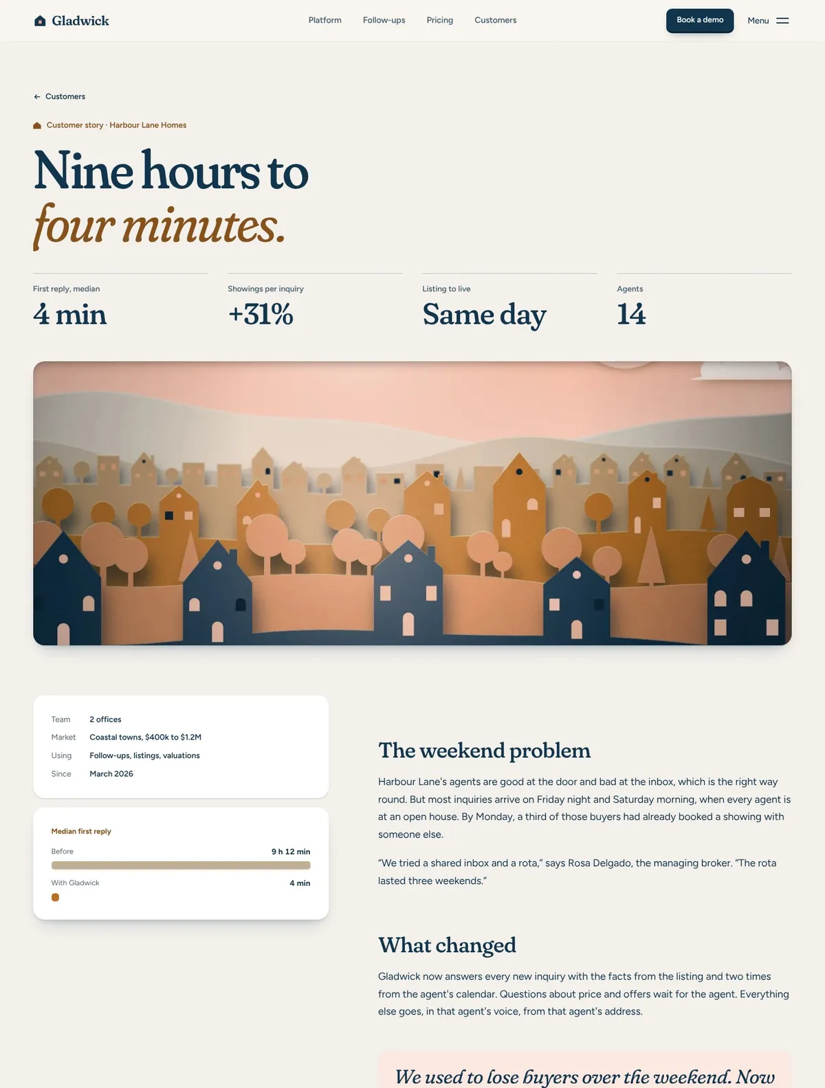 Gladwick, Customer story page