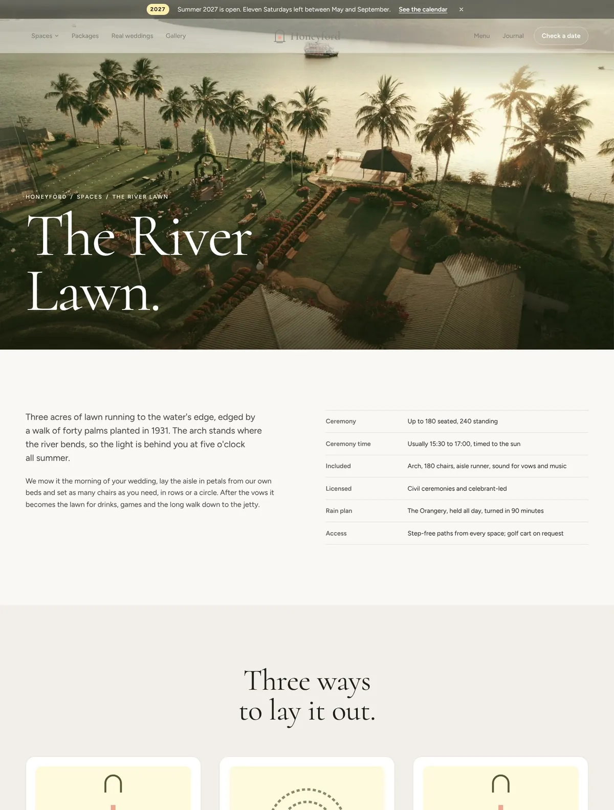 Honeyford, The River Lawn page