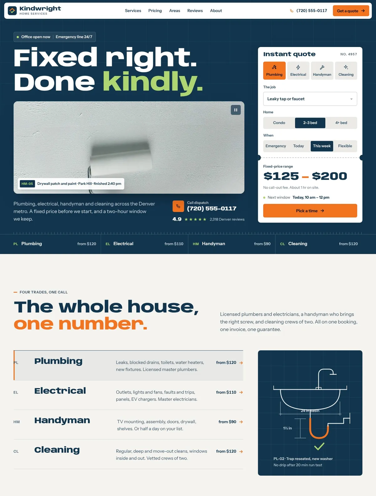 Kindwright, Home V1 page