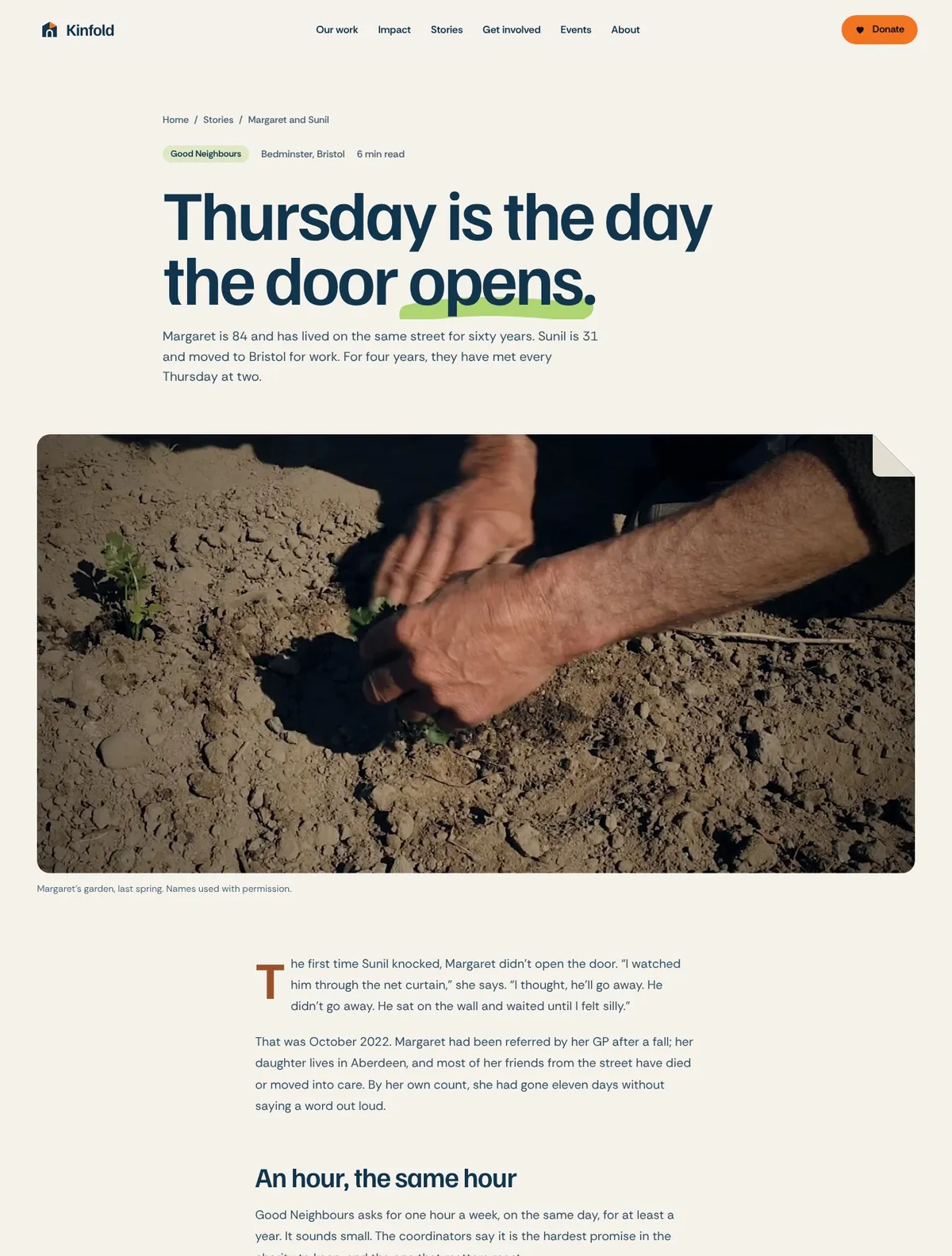 Kinfold, Story page