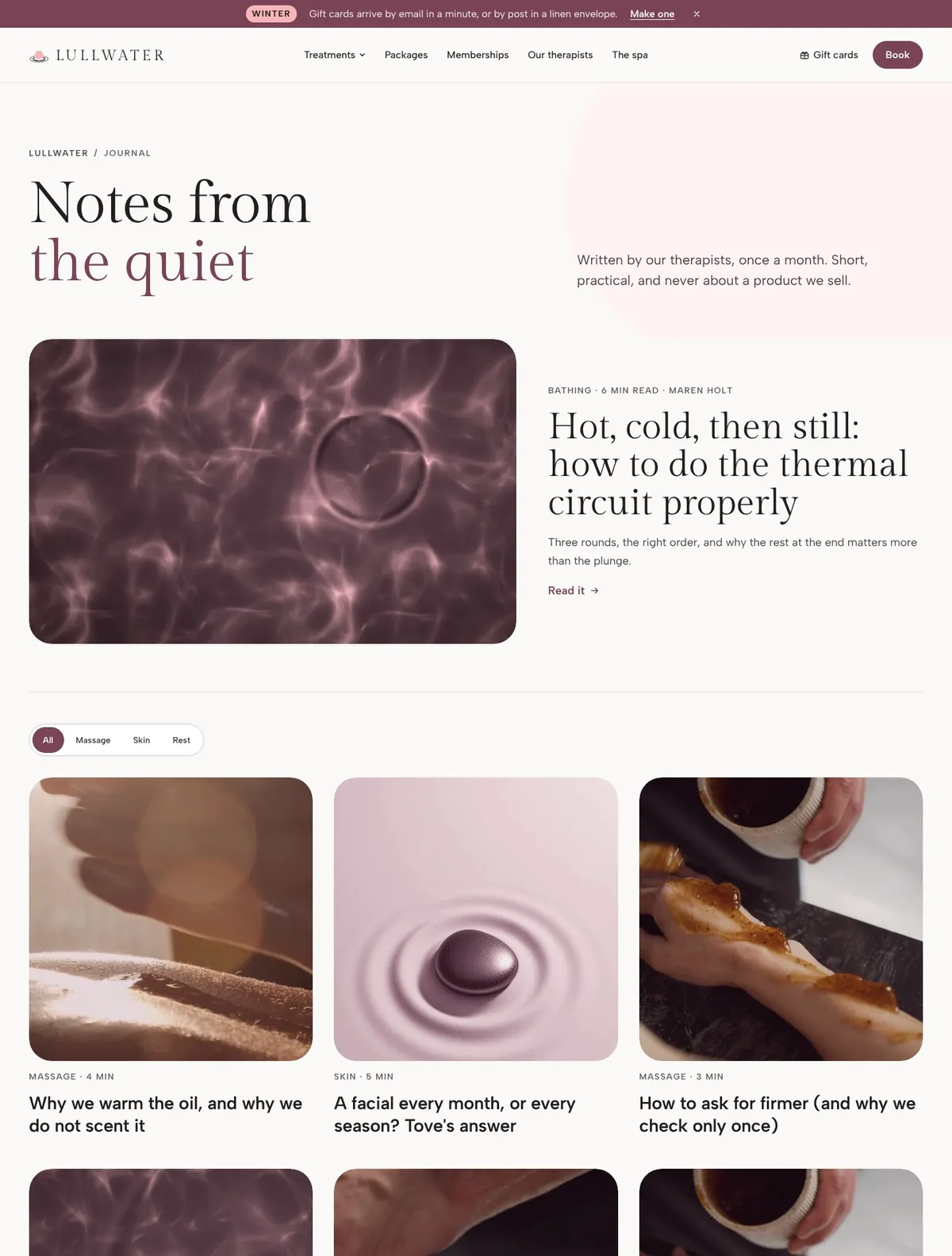 Lullwater, Journal page
