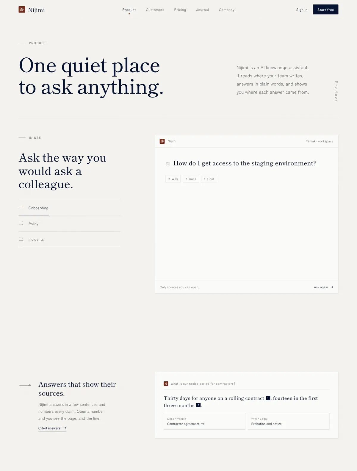 Nijimi, Product page