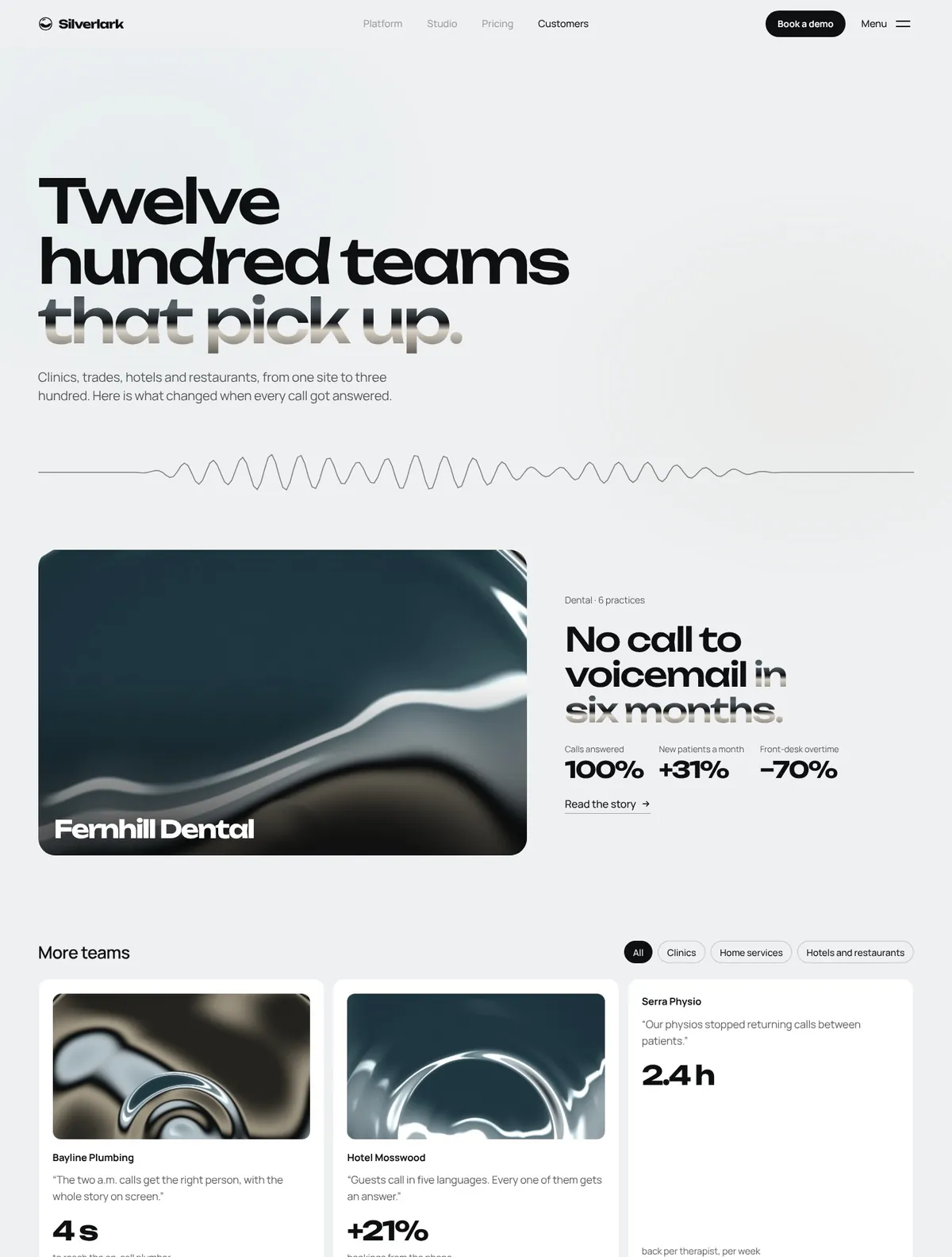 Silverlark, Customers page