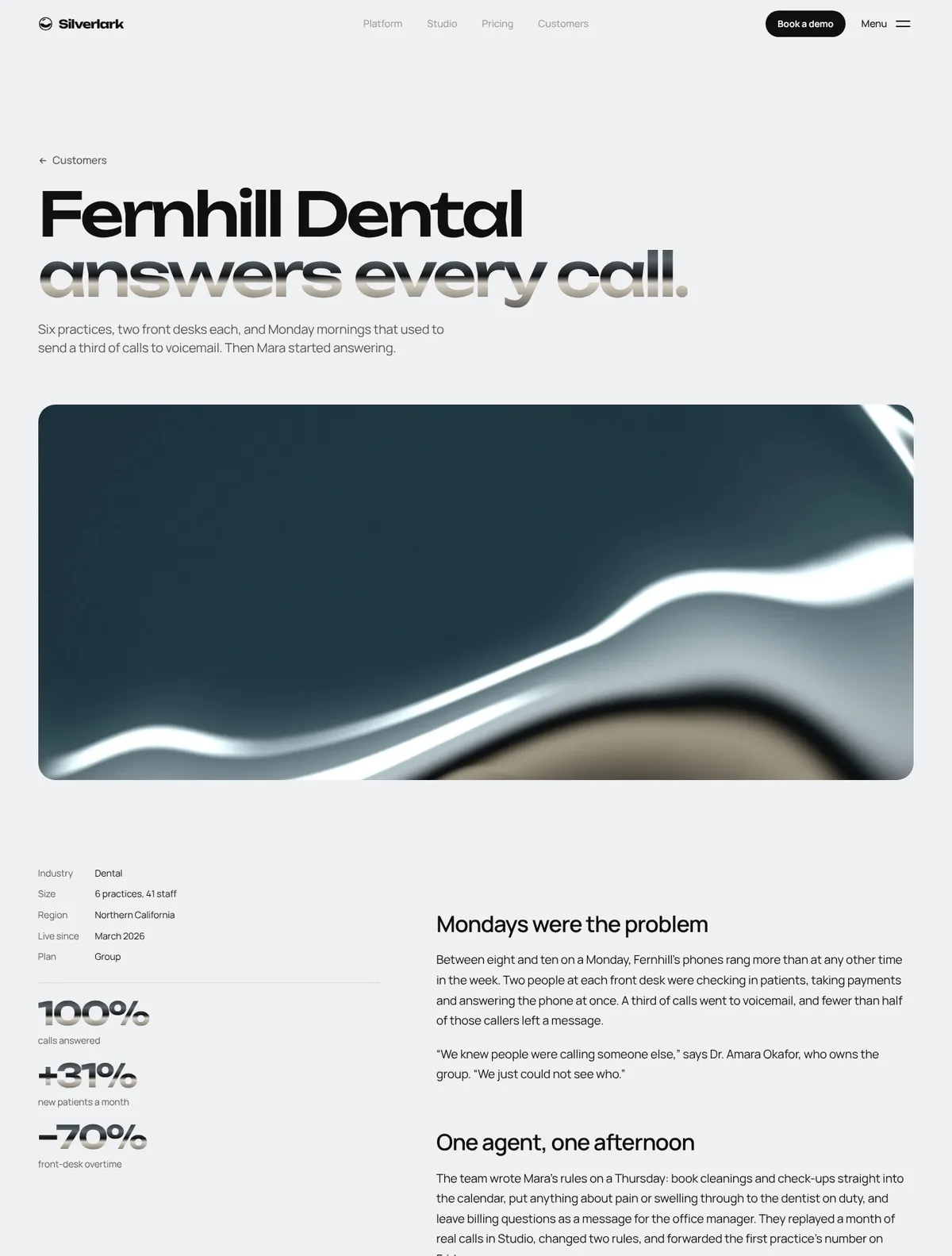 Silverlark, Customer story page