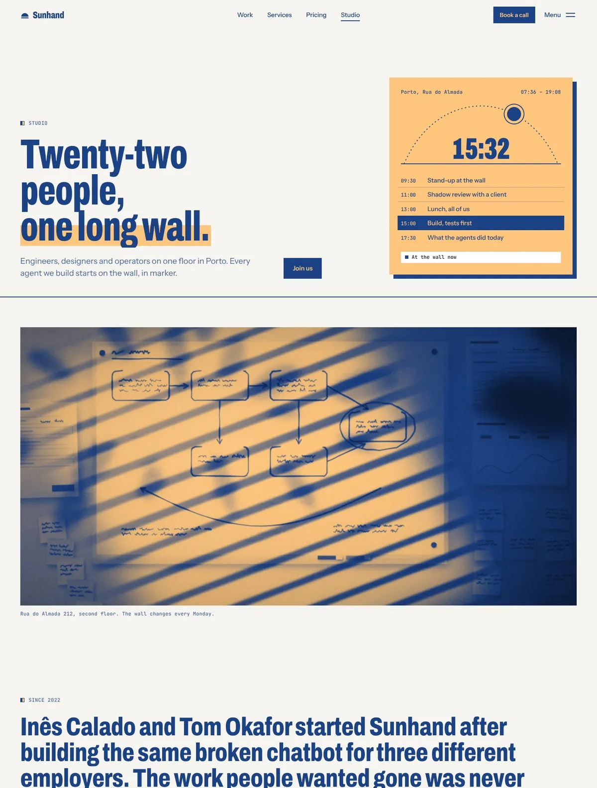 Sunhand, Studio page