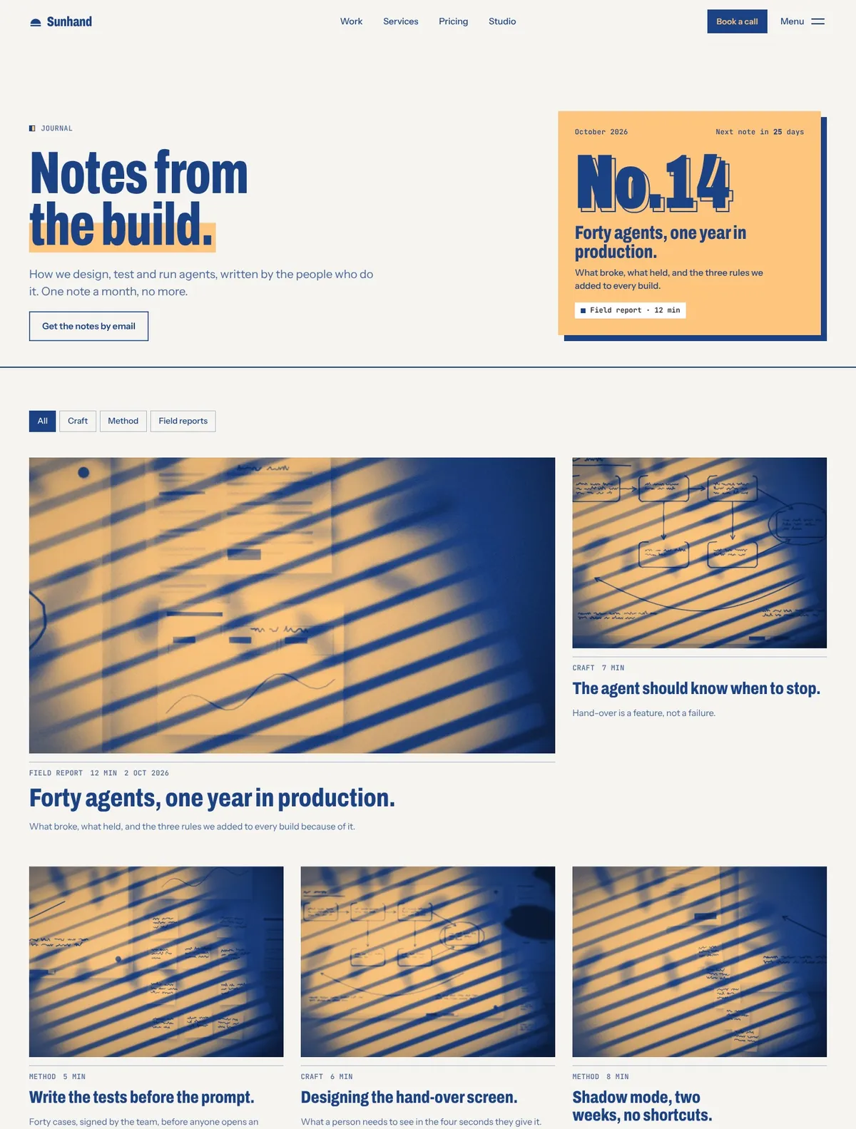 Sunhand, Journal page