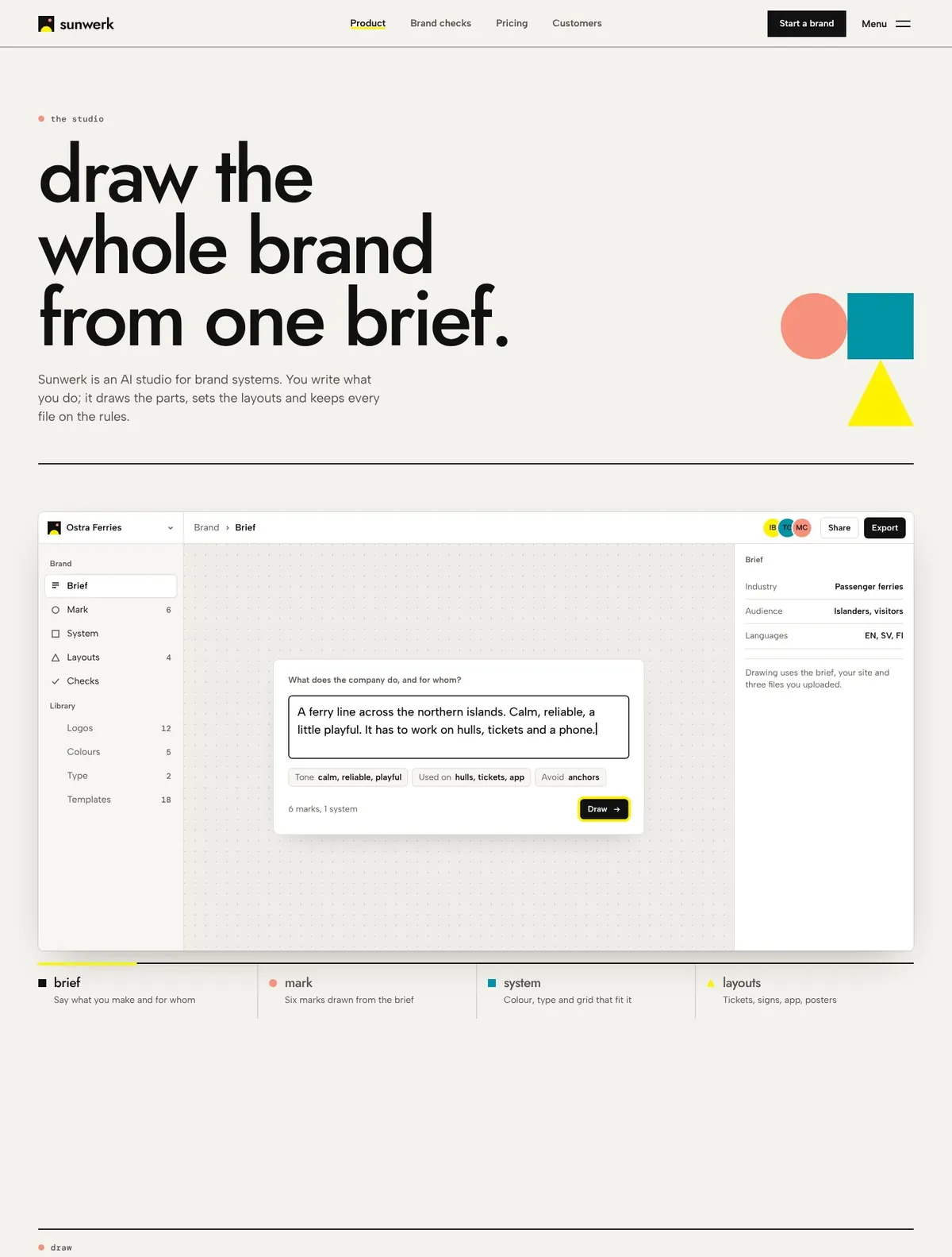 Sunwerk, Product page