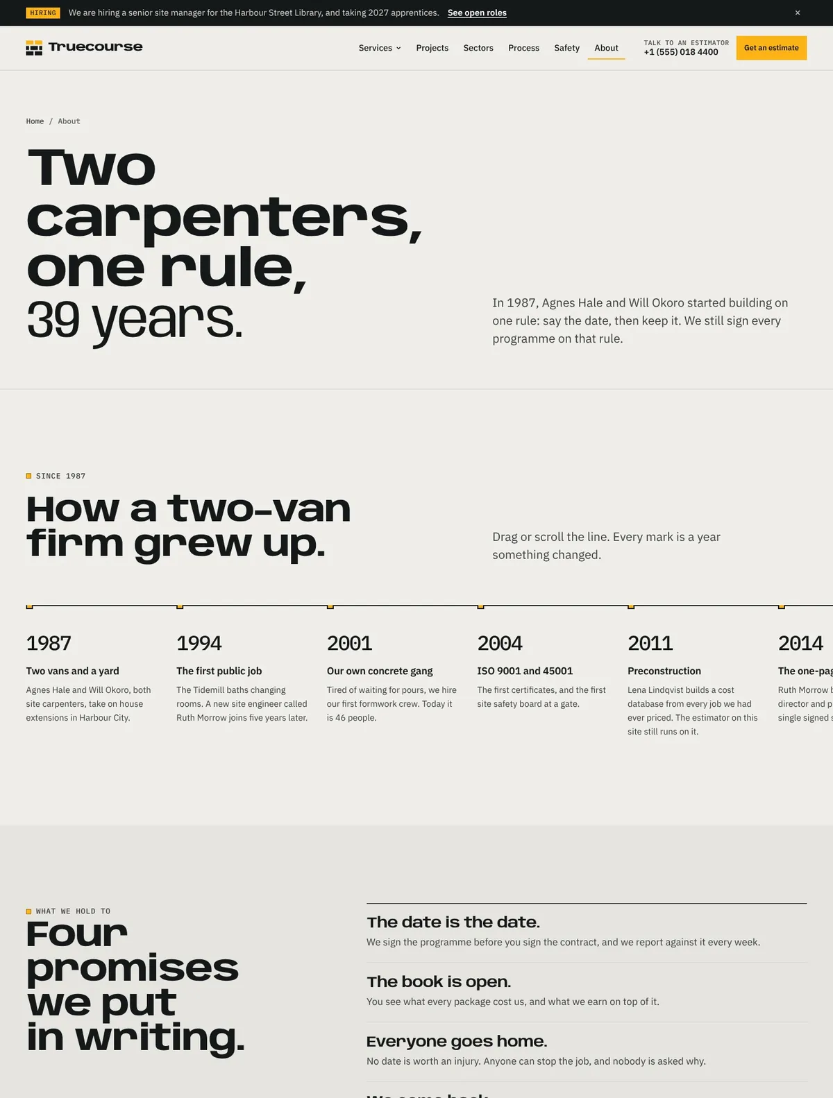 Truecourse, About page