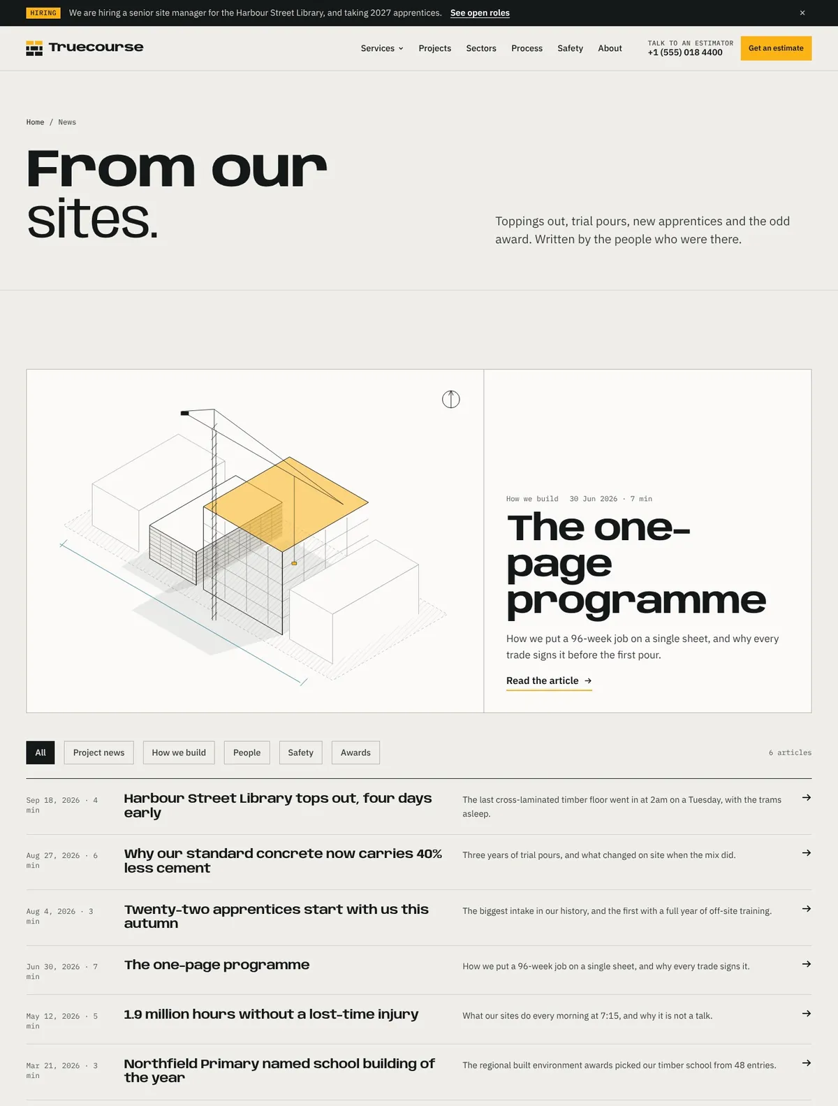 Truecourse, News page