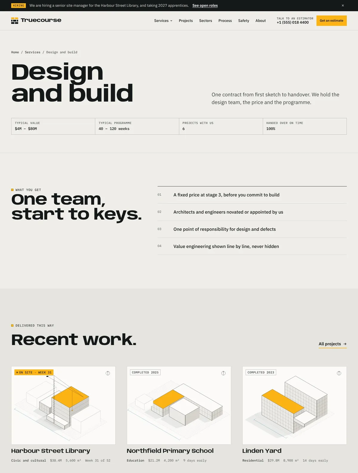 Truecourse, Service detail page