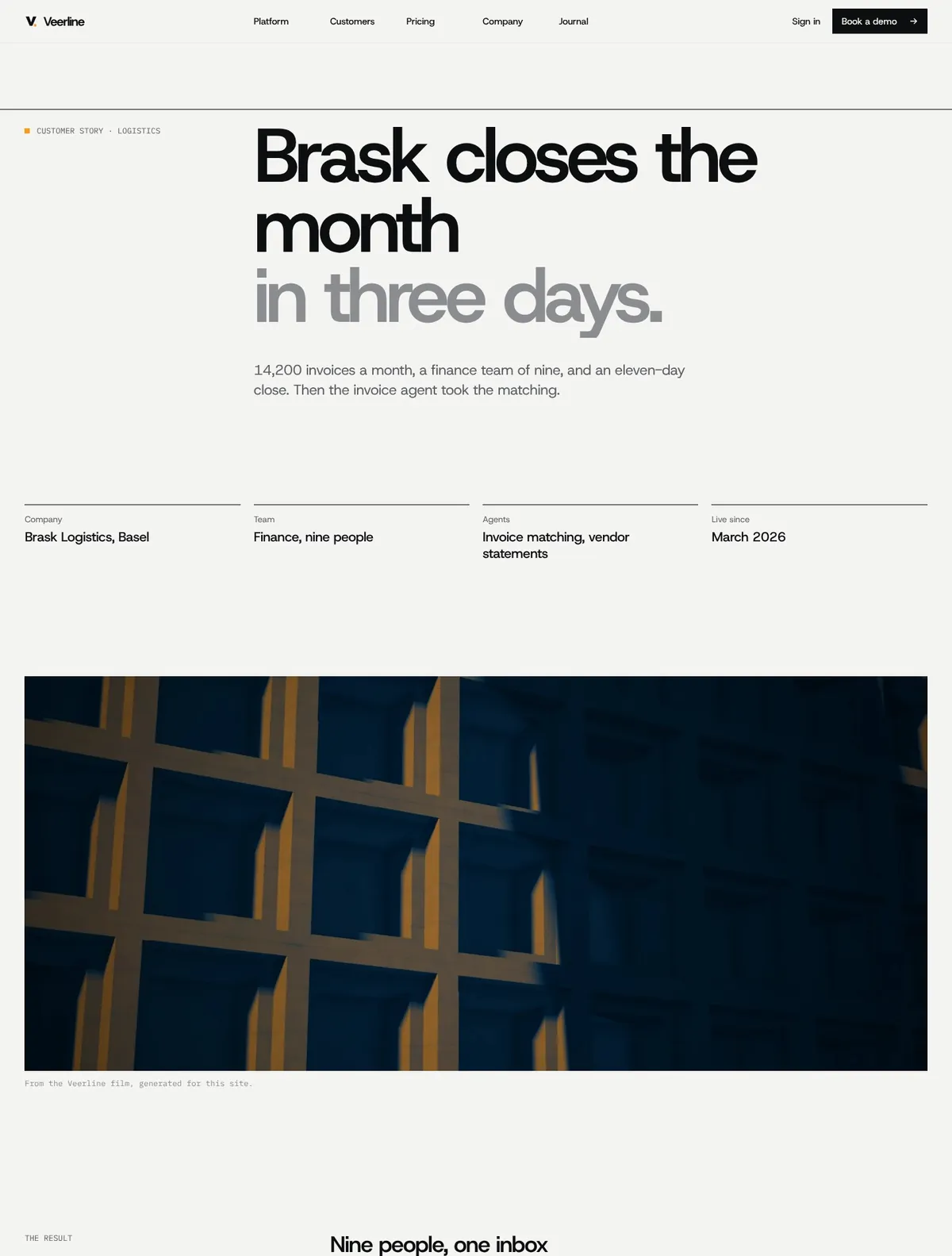 Veerline, Customer story page